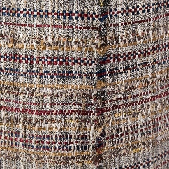 DVF Brown Multi Tweed A-line Fringe Trim Skirt Sizec8 NEW NWT - Picture 8 of 9
